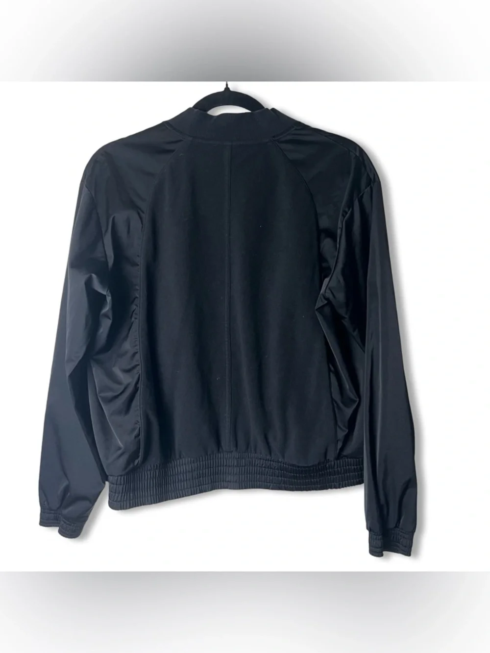 Athleta Fleece Hybrid Bomber Jacket‎ Full Zip Black Women’s Size S